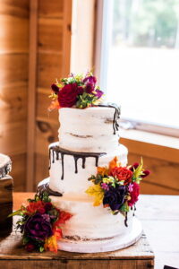 Wooden Floral Wedding Cake