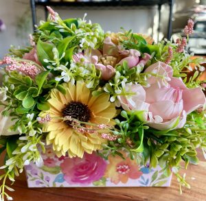 Spring Garden Wood Flower Arrangement