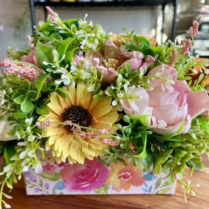Spring Garden Wood Flower Arrangement