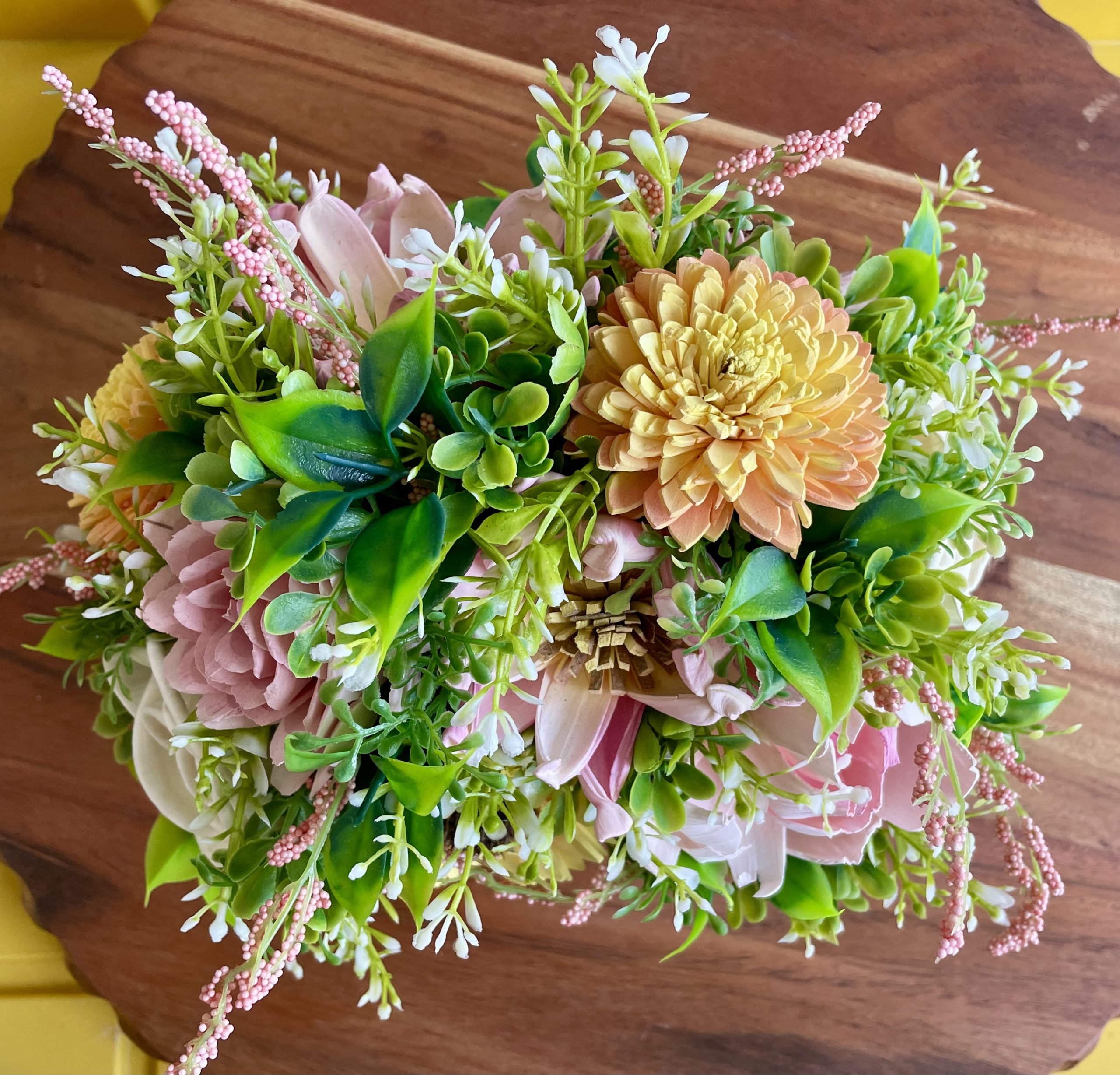 Spring Garden Wood Flower Arrangement - Image 6