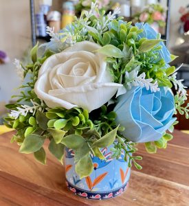 Blue Skies Wood Flower Arrangement