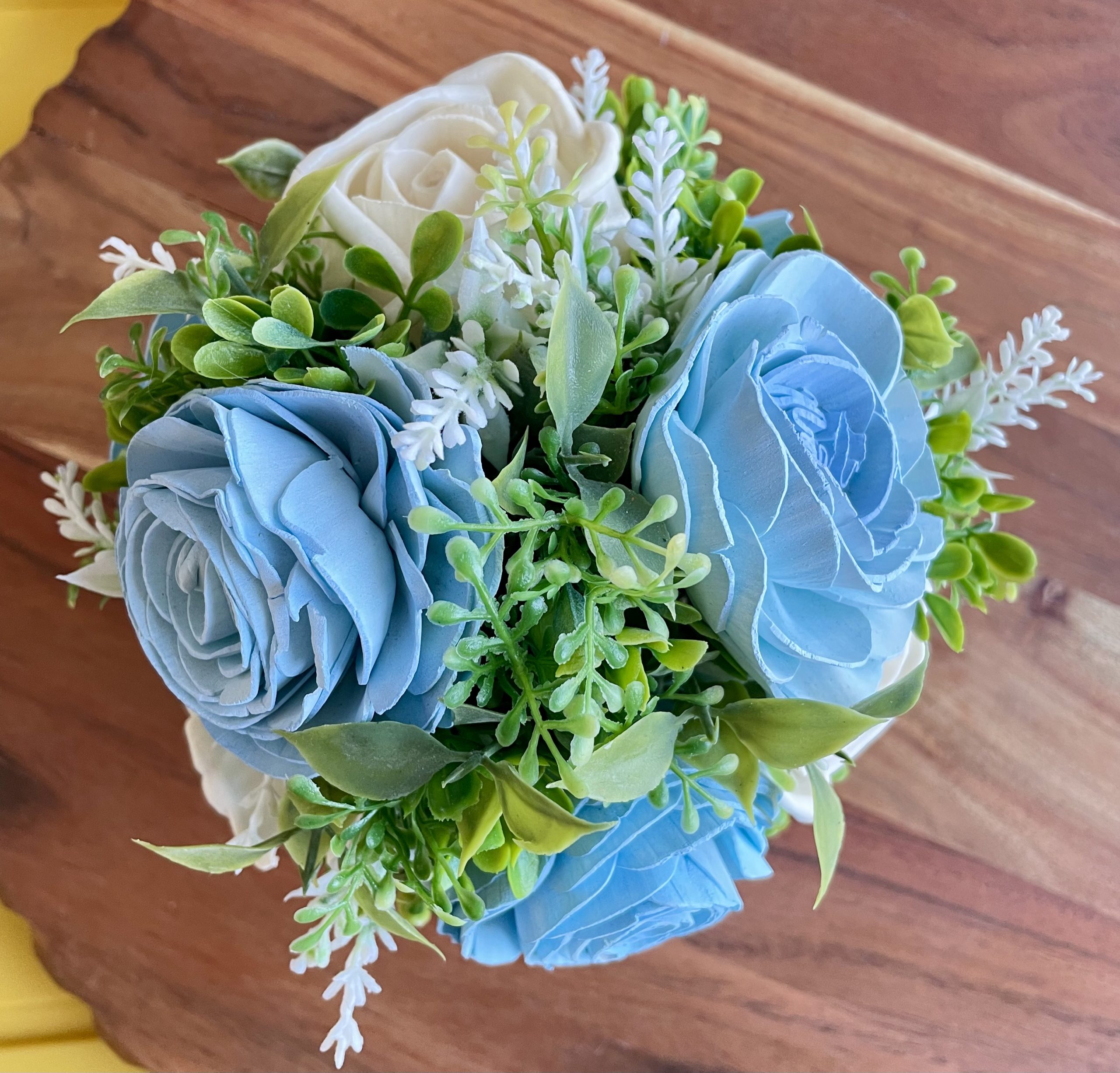 Blue Skies Wood Flower Arrangement - Image 4