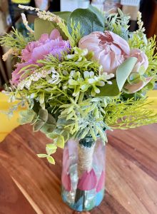 Tulip Vase Wood Flower Arrangement