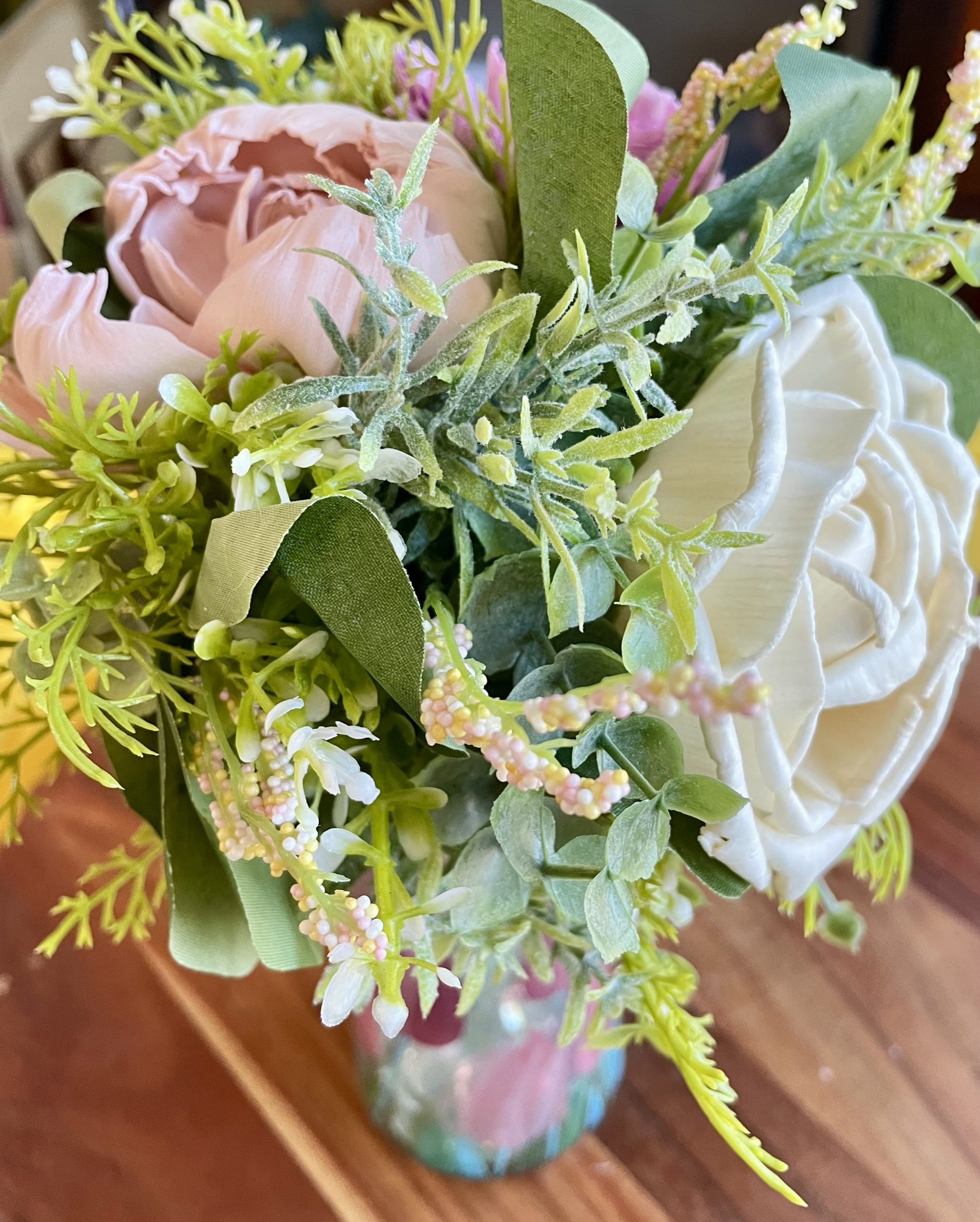 Tulip Vase Wood Flower Arrangement - Image 4