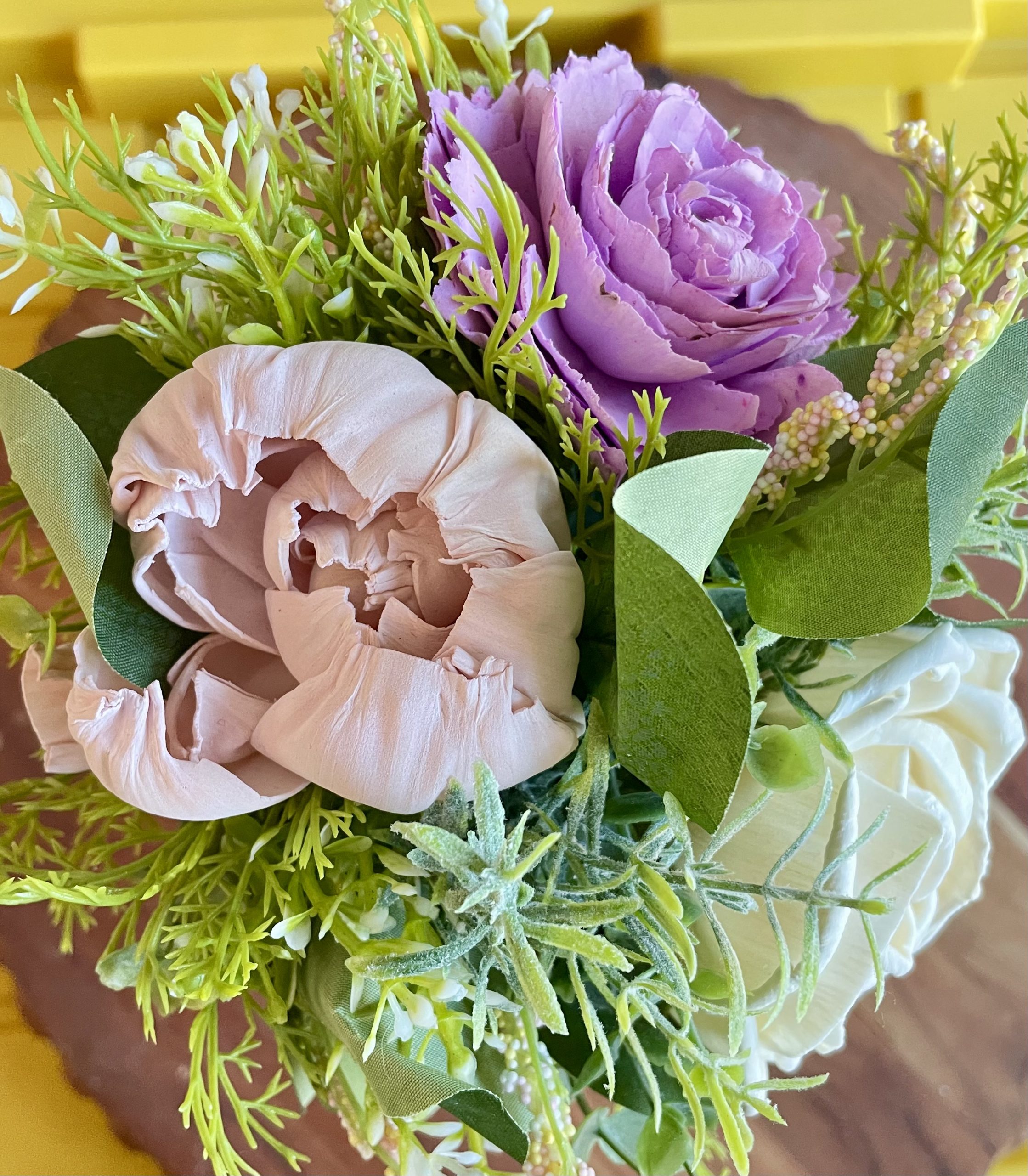 Tulip Vase Wood Flower Arrangement - Image 5