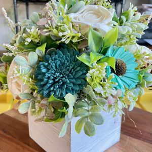 Emerald Bloom Wood Flower Arrangement