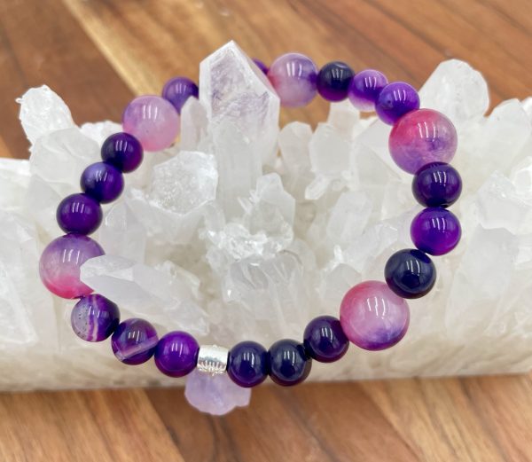 Eevee Evolution: Purple Fluorite & Agate Crystal Bracelet - Image 3