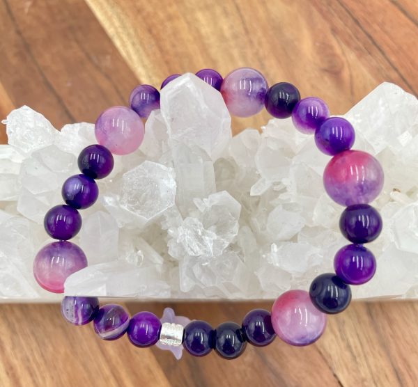 Eevee Evolution: Purple Fluorite & Agate Crystal Bracelet - Image 4