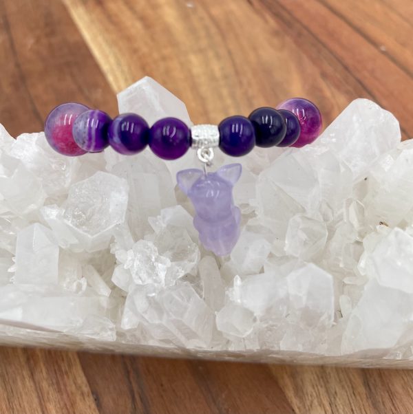 Eevee Evolution: Purple Fluorite & Agate Crystal Bracelet - Image 5