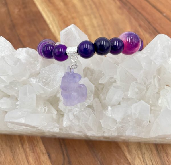 Eevee Evolution: Purple Fluorite & Agate Crystal Bracelet - Image 6