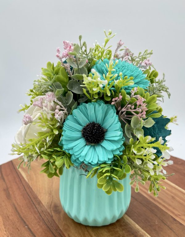 Coastal Bloom Wood Flower Arrangement