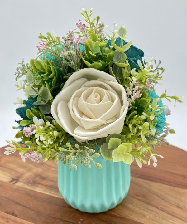 Coastal Bloom Wood Flower Arrangement - Image 6