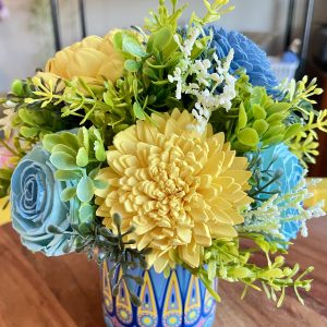Sunshine & Sea Wood Flower Arrangement