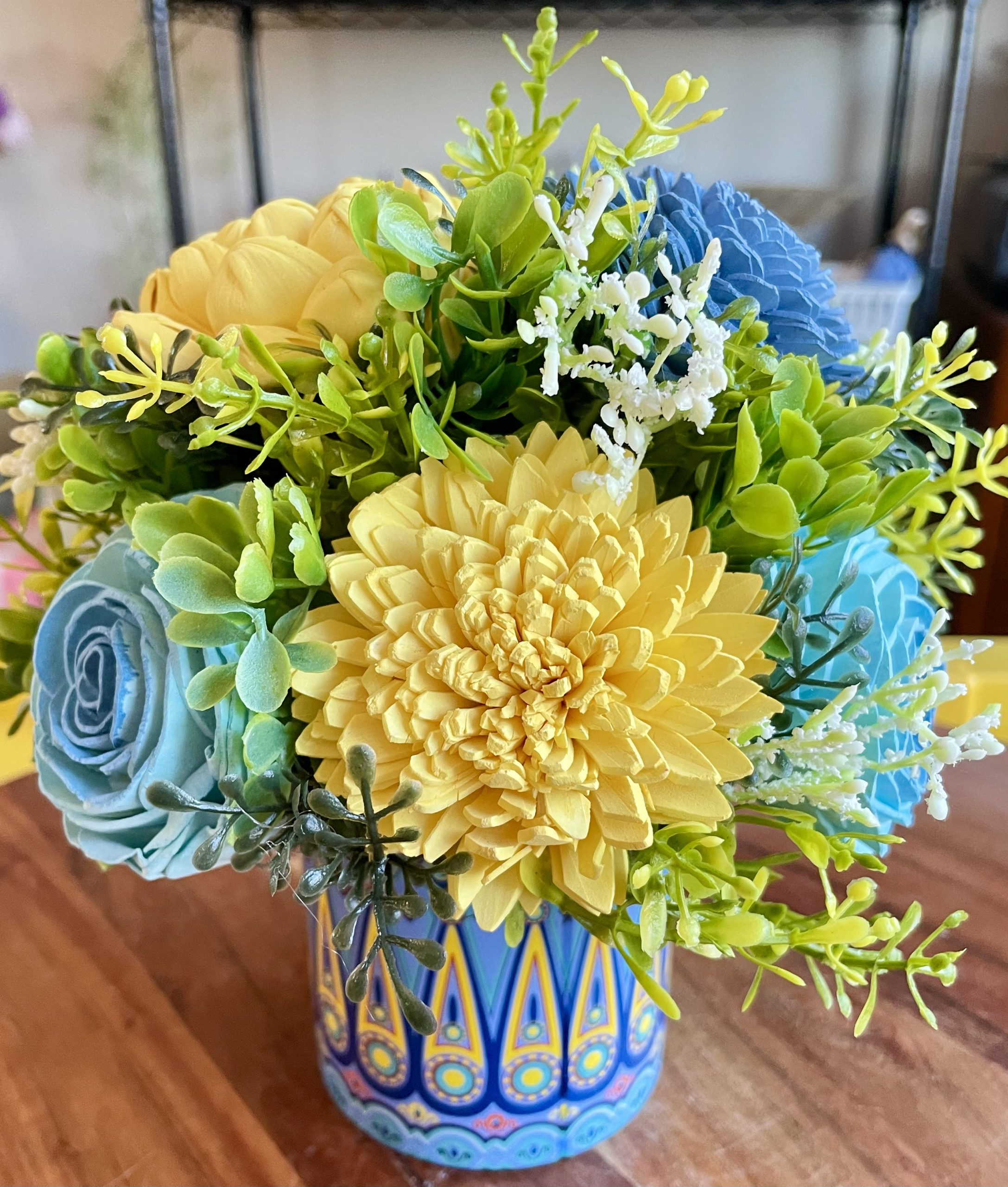 Sunshine & Sea Wood Flower Arrangement