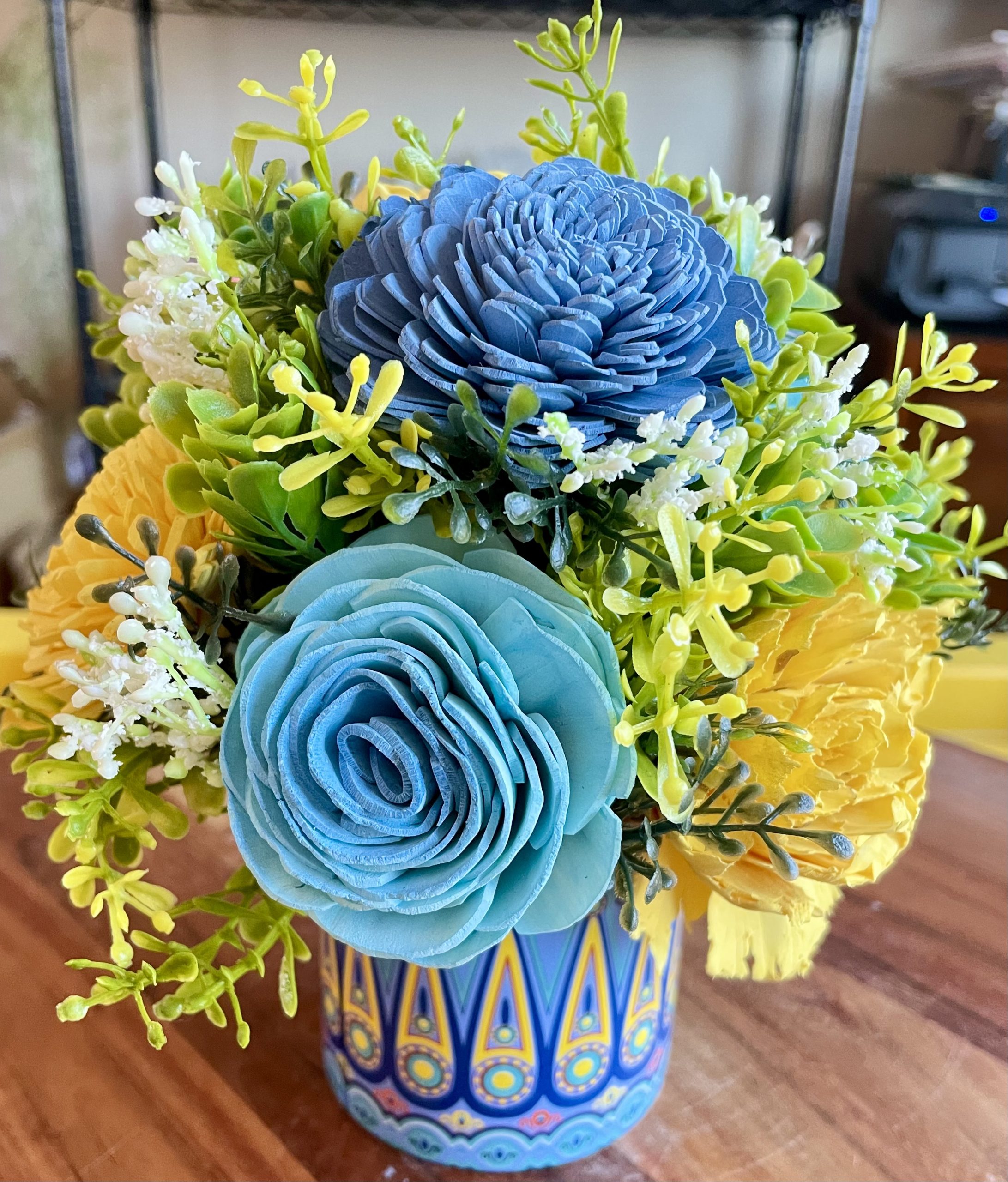 Sunshine & Sea Wood Flower Arrangement - Image 3