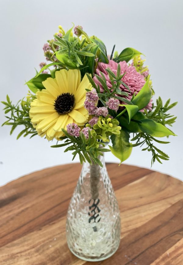 Delicate Charm: Medium Wood Flower Arrangement in a Bud Vase - Image 16