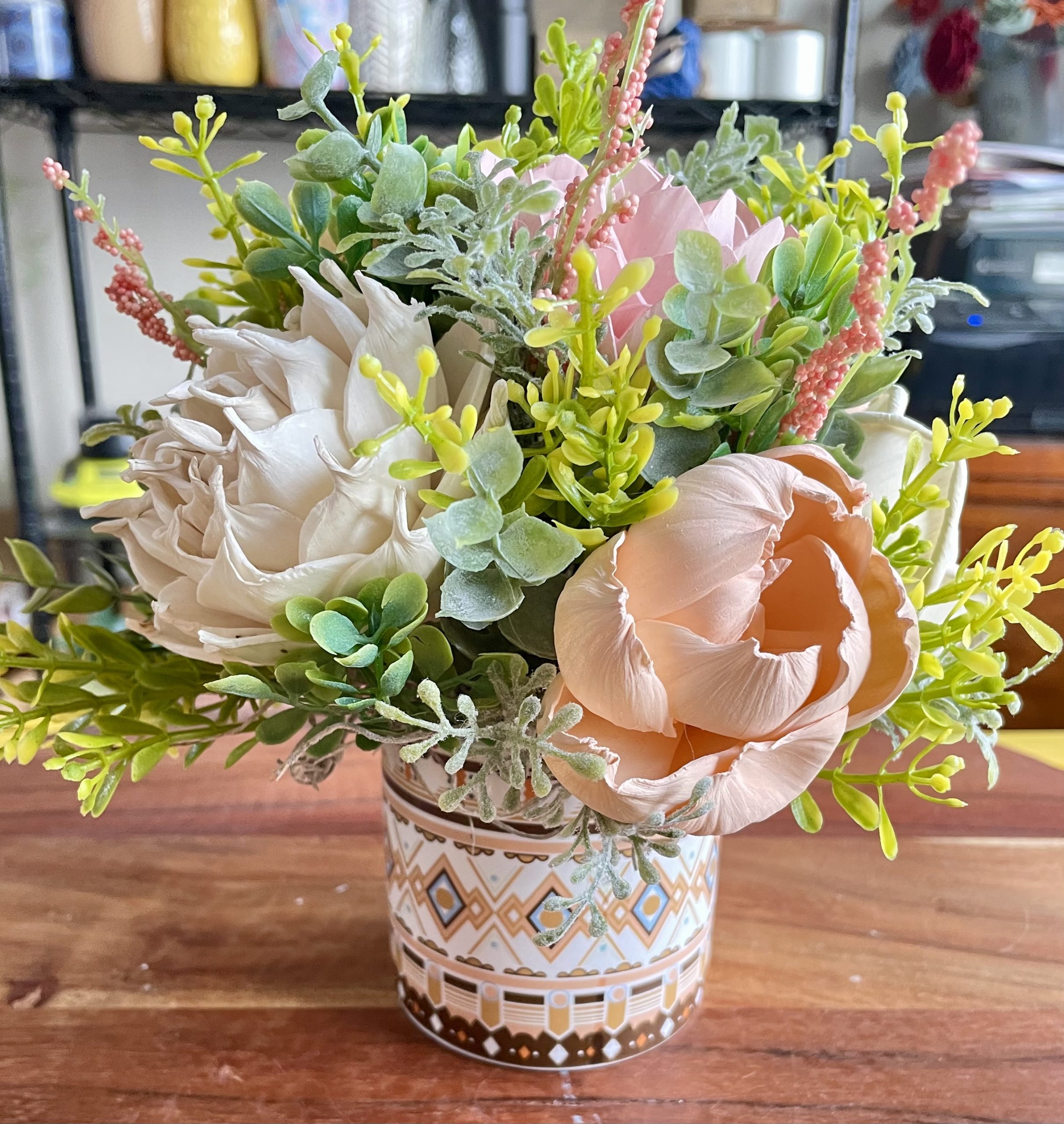 Blush Garden Wooden Floral Arrangement
