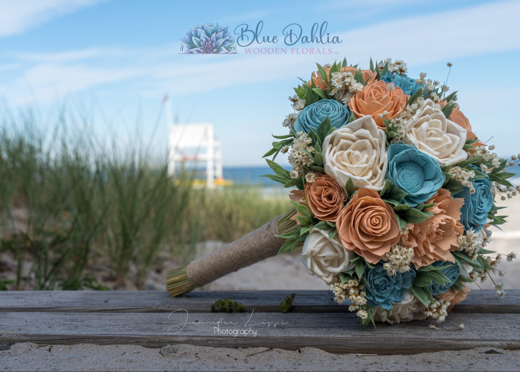 Wooden Flower Wedding Bouquet