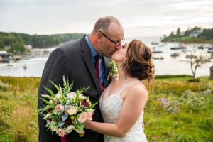 wedding with wood flowers