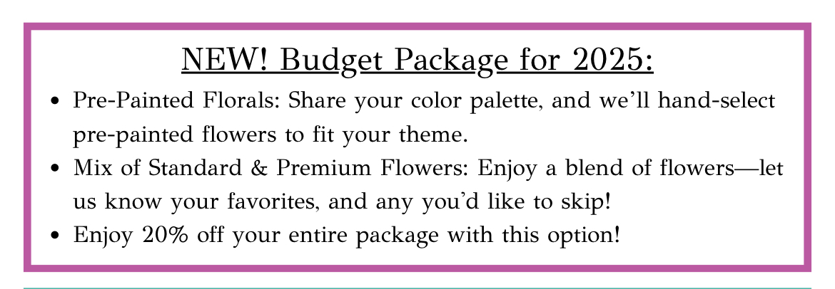 Budget Package (20% Off)