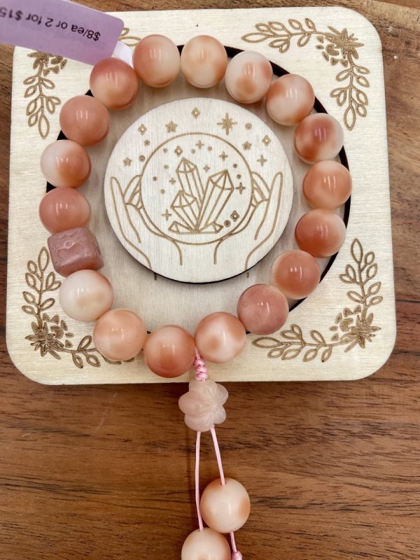 Pink and White Bodhi Seed Bracelet – Serenity and Spiritual Balance